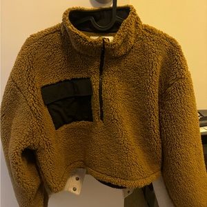 OAK + FORT Brown Fleece Sweater
